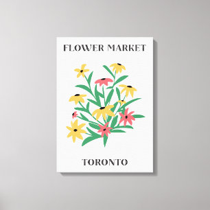 Flower Market Toronto Rosa Gula Prästkragar Blomm Canvastryck