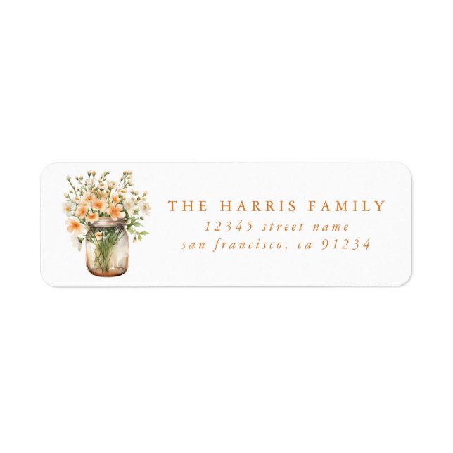 Flower Mason Burk Returetiketter Returadress Etikett (Framsidan)