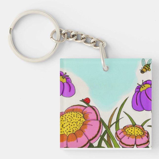 Flower Meadow Acrylic Keychain (Framsidan)
