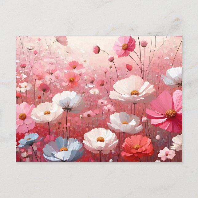 Flower Meadow Aesthetic Vintage Vykort (Framsida)