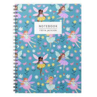Flower Meadow Fairy Pattern Anteckningsbok