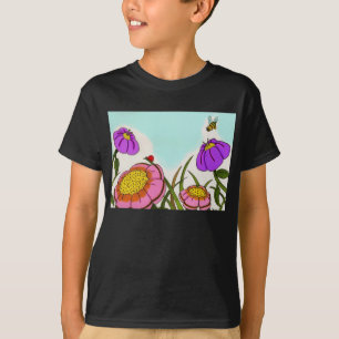 Flower Meadow Kids Mörk T-shirt