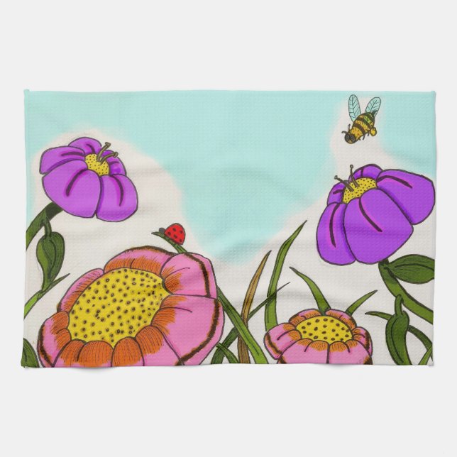 Flower Meadow Kitchen Towel Kökshandduk (Horisontell)