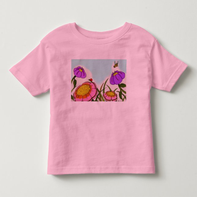 Flower Meadow Småbarn Ringer T-Shirt (Framsida)