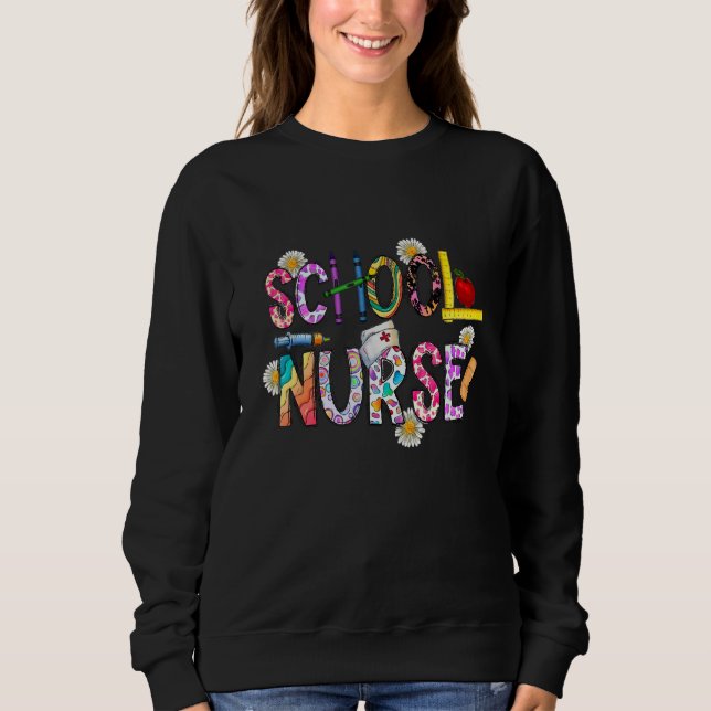 Flower Medical Patch Nursing leopard Day Of School T Shirt (Framsida)
