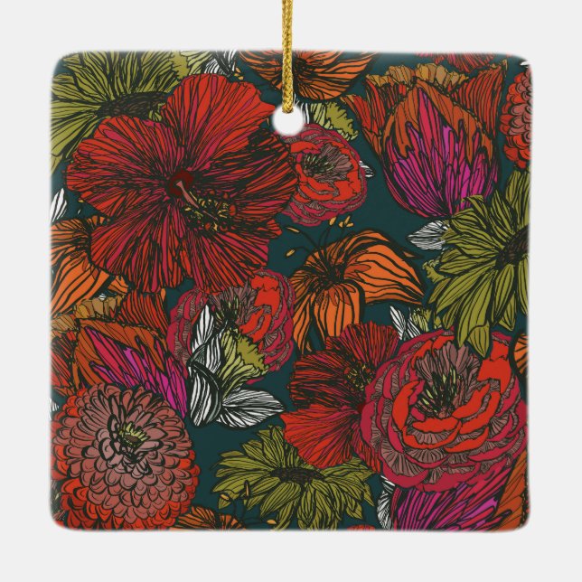 Flower Medley Julgransprydnad Keramik (Baksida)