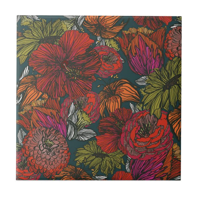 Flower Medley Kakelplatta (Framsidan)