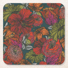 Flower Medley Underlägg Papper Kvadrat