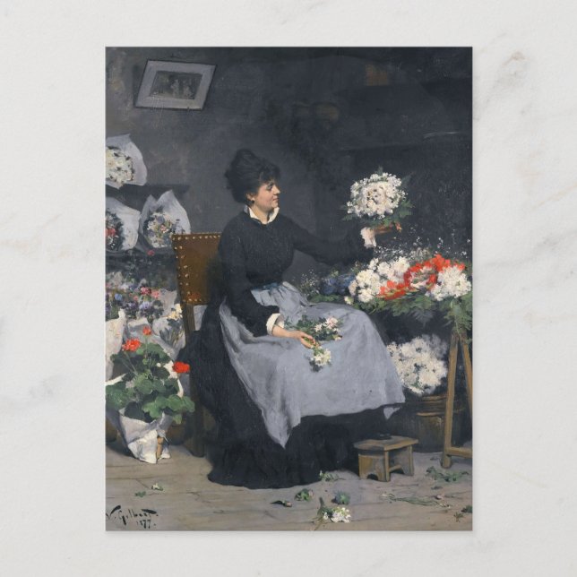 Flower Merchant | Victor Gabriel Gilbert Vykort (Framsida)