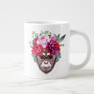 Flower Monkey Ansikte Jumbo Mugg