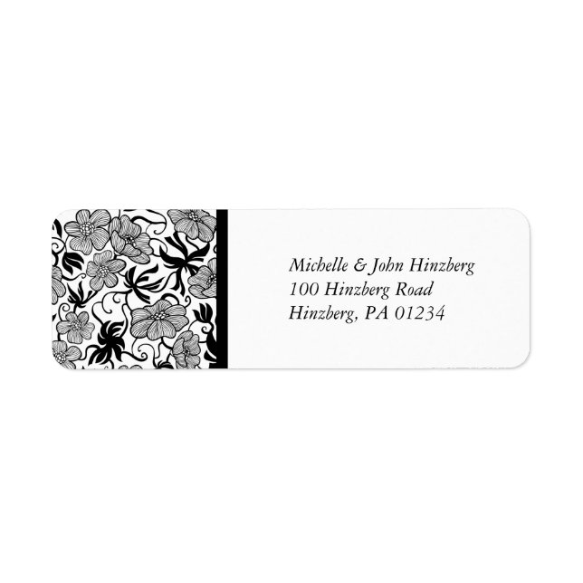 Flower Mönster Address Label Stickers Returadress Etikett (Framsidan)