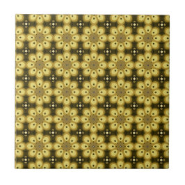 Flower Mönster Beige Kor Mörk Brown Brown Kakelplatta