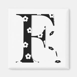 Flower Mönster Brev F Magnet
