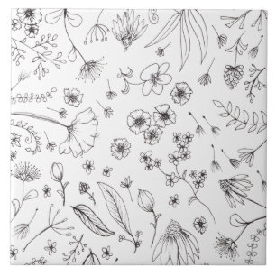 Flower Mönster Design Kakelplatta