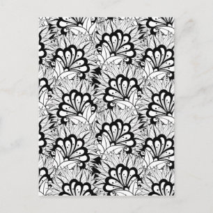 Flower Mönster Doodle Vykort