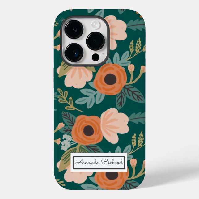 Flower mönster Fodral-Mate iphone case (Baksida)