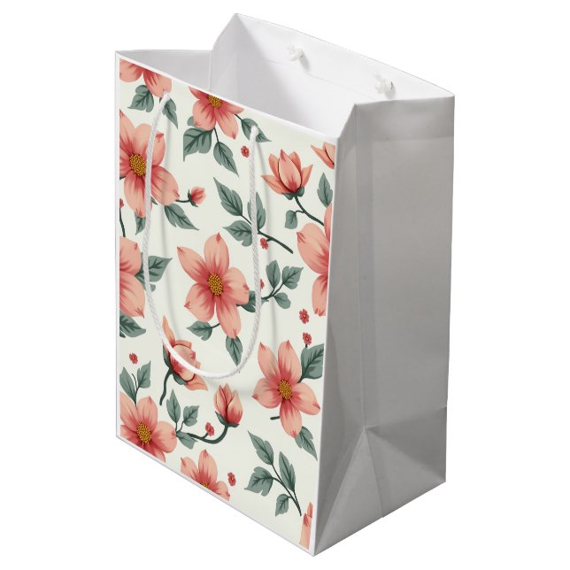 Flower mönster Gift Bag (Baksidan Vinklad)