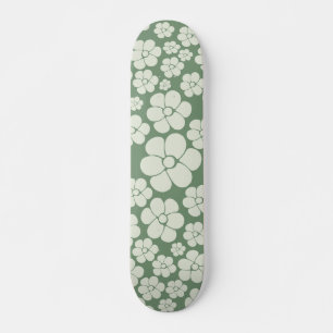 Flower Mönster - Grönt Mini Skateboard Bräda 18,5 Cm
