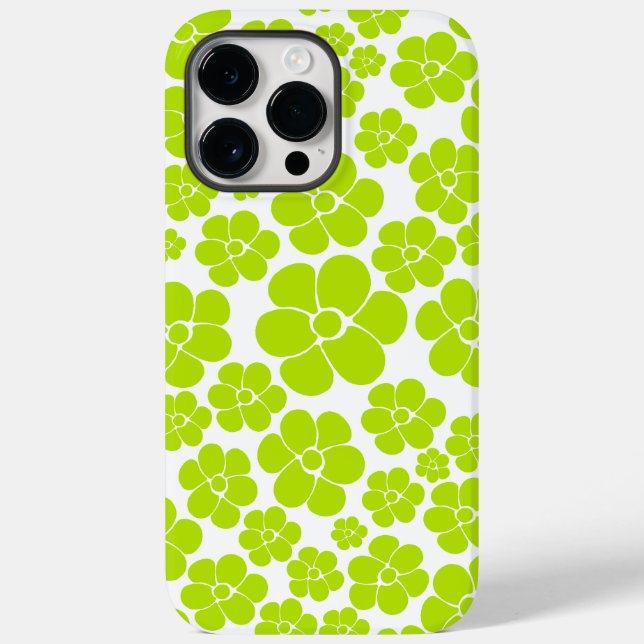 Flower Mönster i Lime Green and White (Baksida)