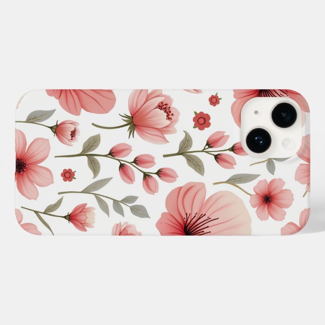 Flower mönster Iphone case (Baksida (horisontell))