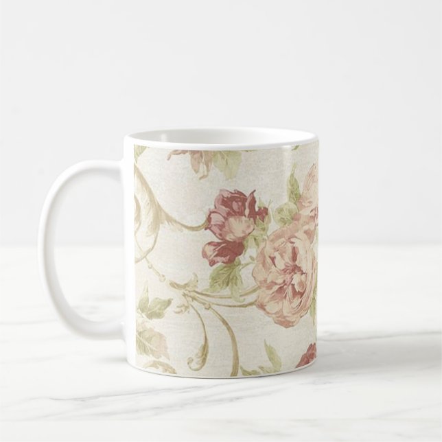 Flower mönster kaffemugg (Vänster)