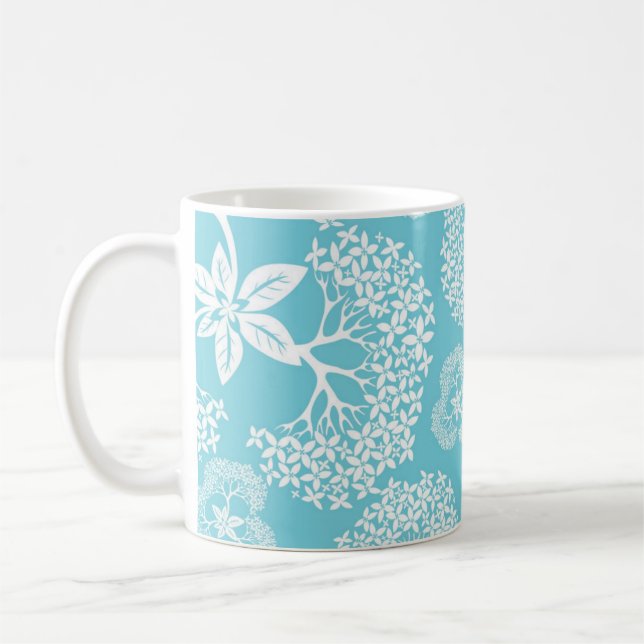 Flower mönster kaffemugg (Vänster)