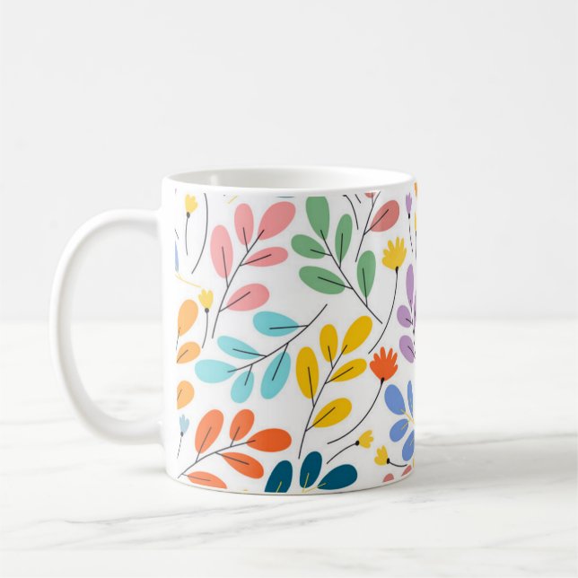 Flower mönster kaffemugg (Vänster)