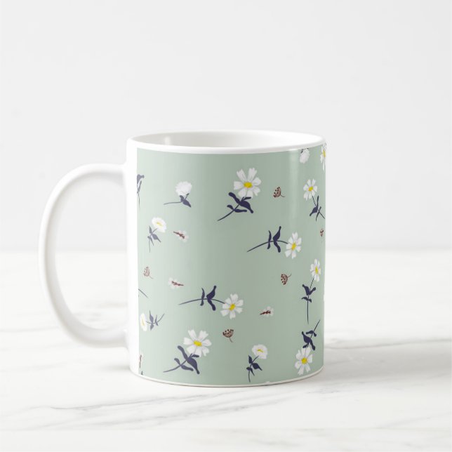 Flower mönster kaffemugg (Vänster)