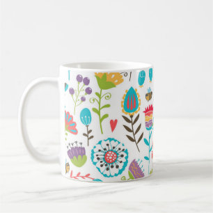 Flower mönster kaffemugg