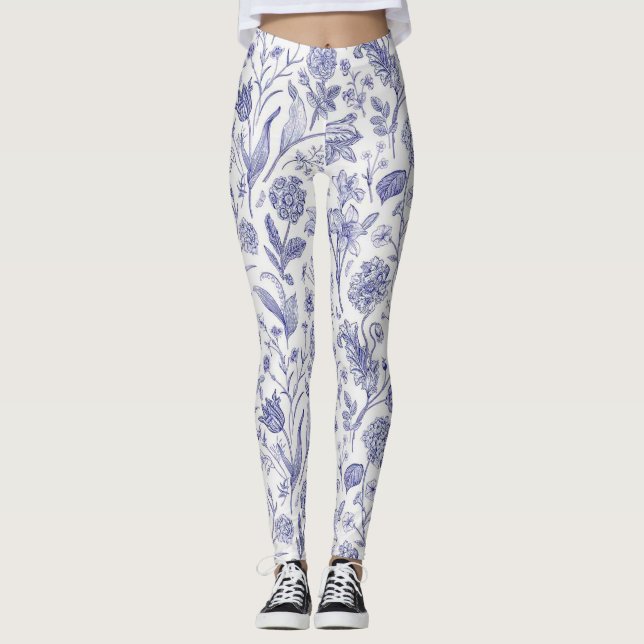 Flower mönster leggings (Framsida)
