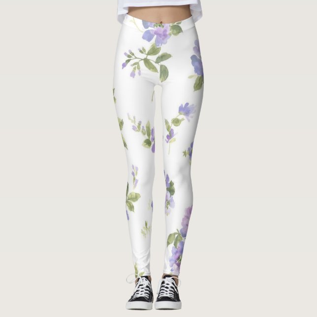 Flower mönster leggings (Framsida)