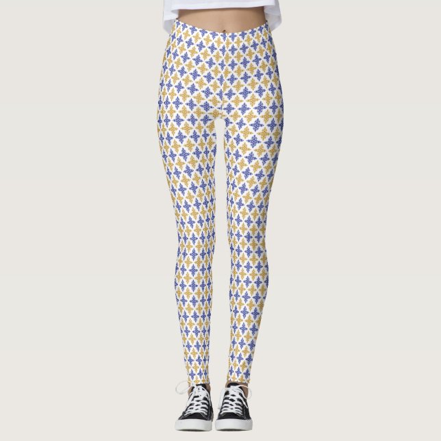Flower Mönster Leggings (Framsida)