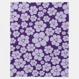 Flower Mönster - Lila Fleecefilt