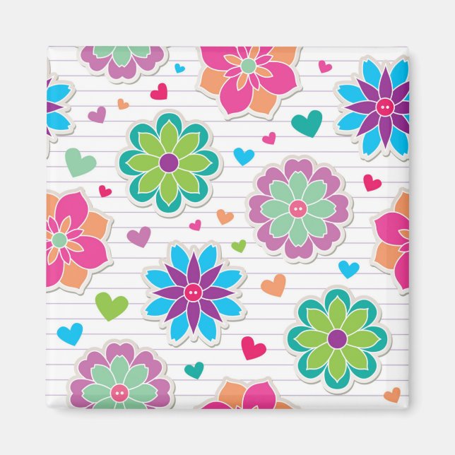 Flower mönster magnet (Framsidan)