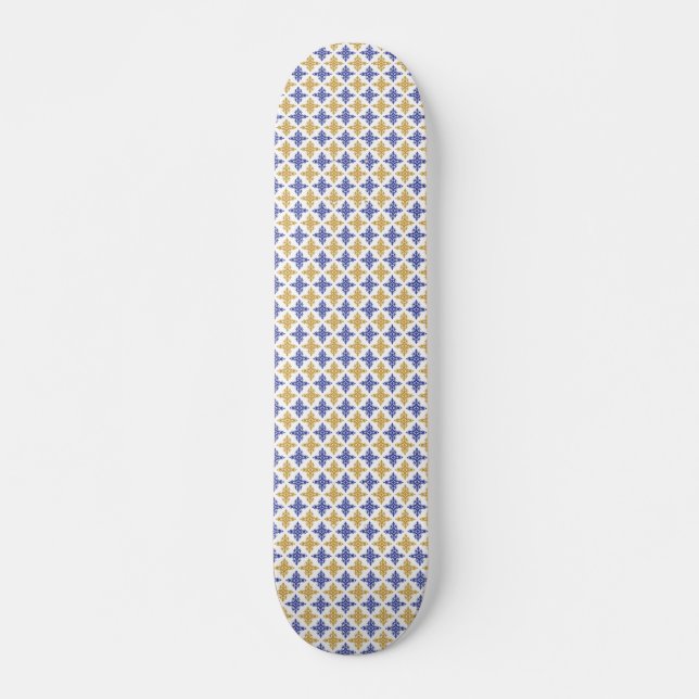 Flower Mönster Mini Skateboard Bräda 18,5 Cm (Framsida)