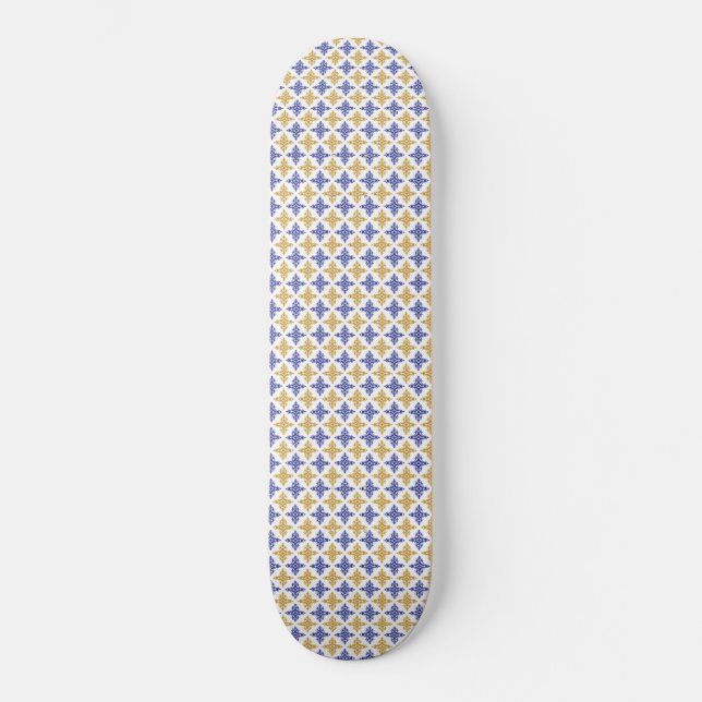 Flower Mönster Mini Skateboard Bräda 18,5 Cm (Framsida)