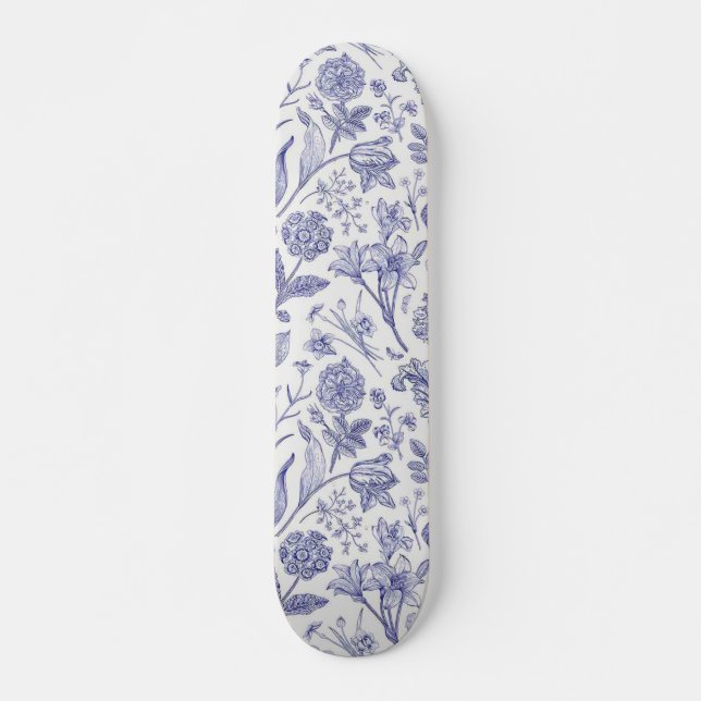 Flower mönster mini skateboard bräda 18,5 cm (Framsida)