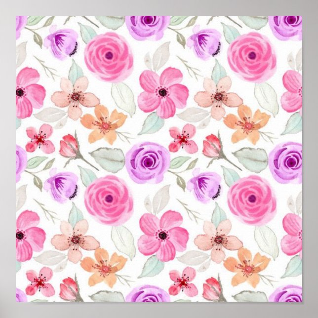 Flower mönster poster (Framsidan)