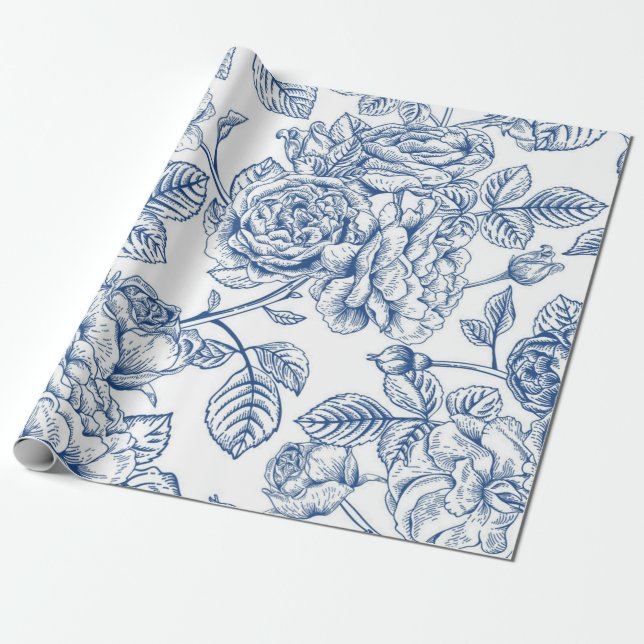 Flower mönster presentpapper (Utrullad)