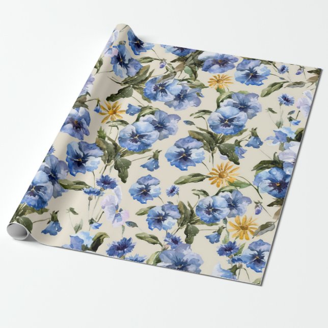 Flower mönster presentpapper (Utrullad)