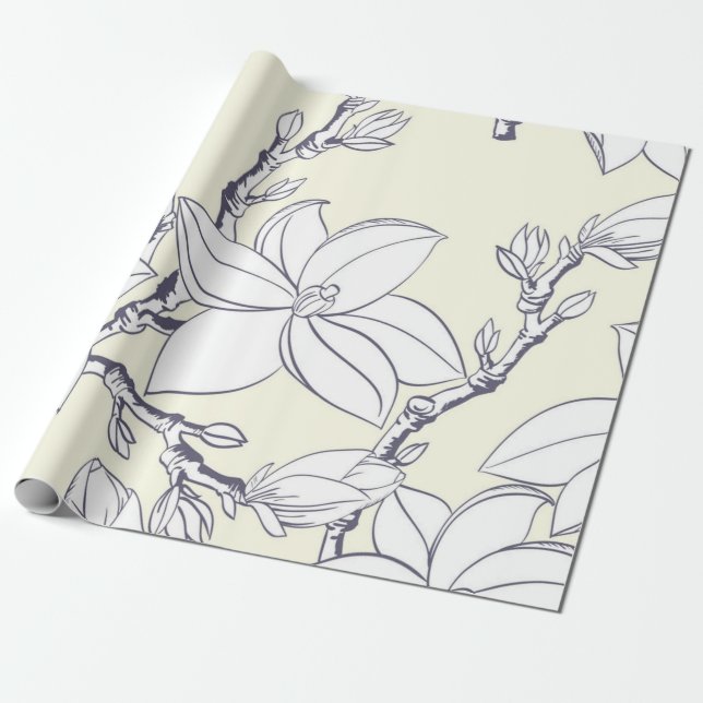 Flower mönster presentpapper (Utrullad)