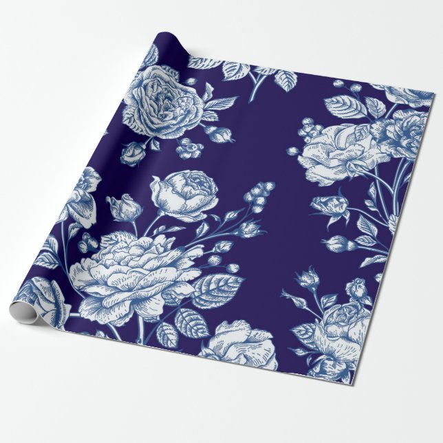 Flower mönster presentpapper (Utrullad)