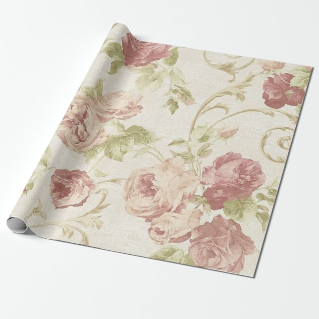 Flower mönster presentpapper (Utrullad)