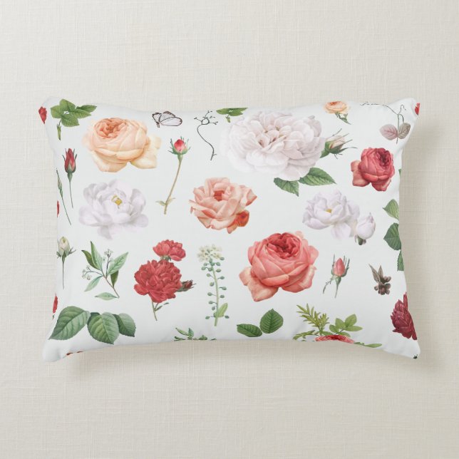 Flower Mönster, Ro accentbeläggning Prydnadskudde (Framsidan)