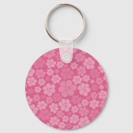 Flower Mönster - Rosa Nyckelring