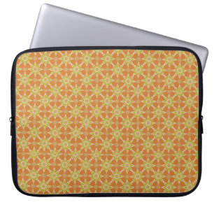 Flower Mönster Rusty Red, Grönt, Laptop sleeve