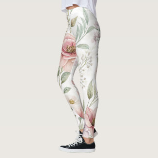Flower Mönster Teckning Leggings