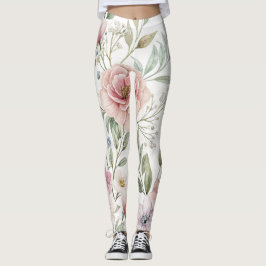 Flower Mönster Teckning Leggings