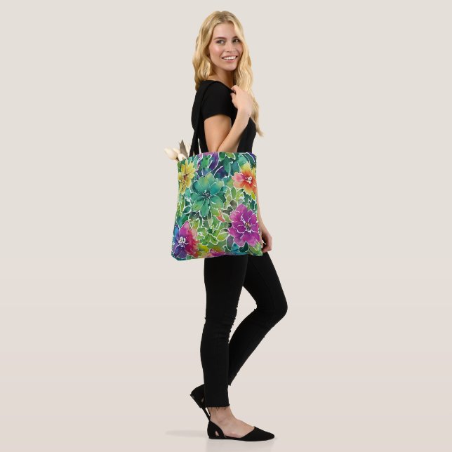 Flower Mönster Tygkasse (På modell)