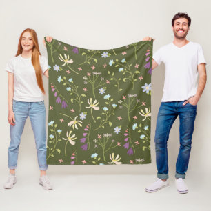Flower Mönster Vår Blommigt Fleecefilt